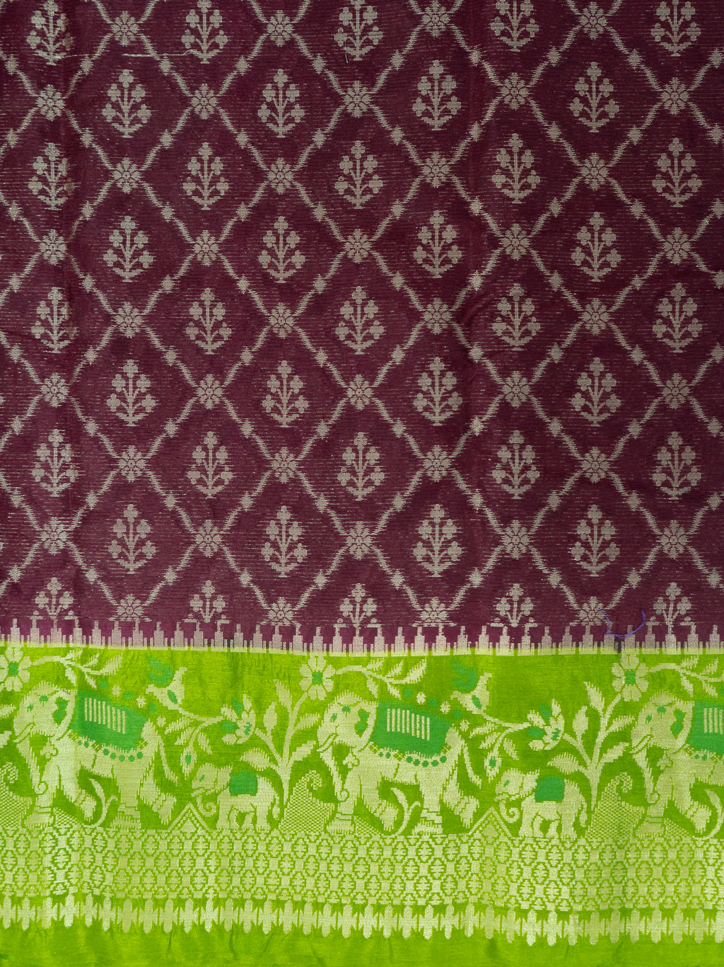 Chocolaty Pochampally weaving silk saree with designer pallu and blouse