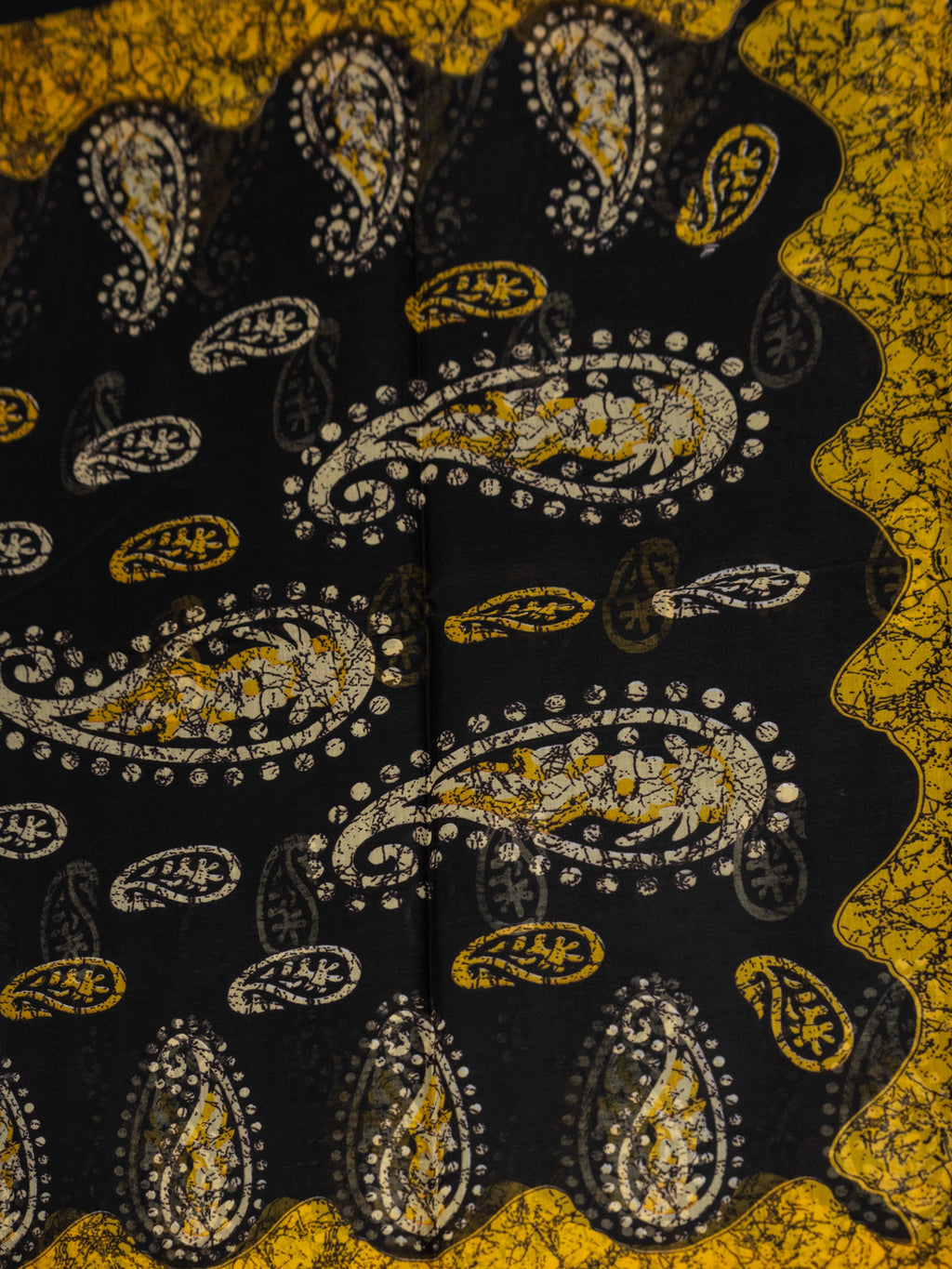 Hand Batik Print Cotton Saree in Classic Black Color