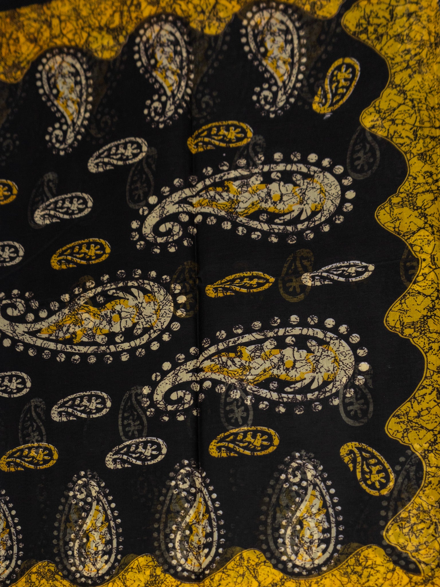 Hand Batik Print Cotton Saree in Classic Black Color