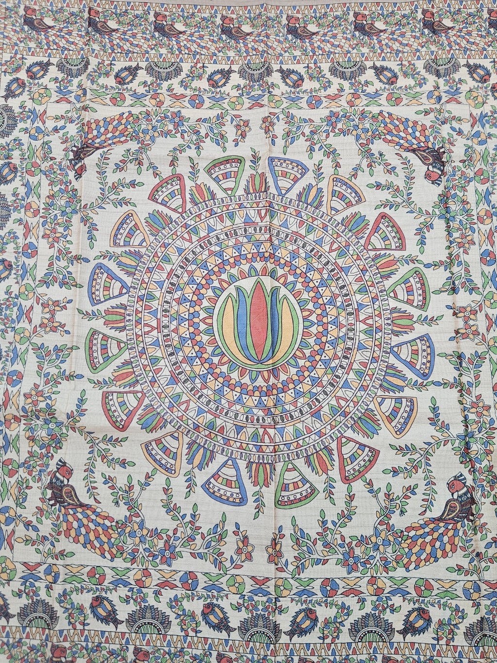 Kalamkari Lotus print sarees with contrast blouse