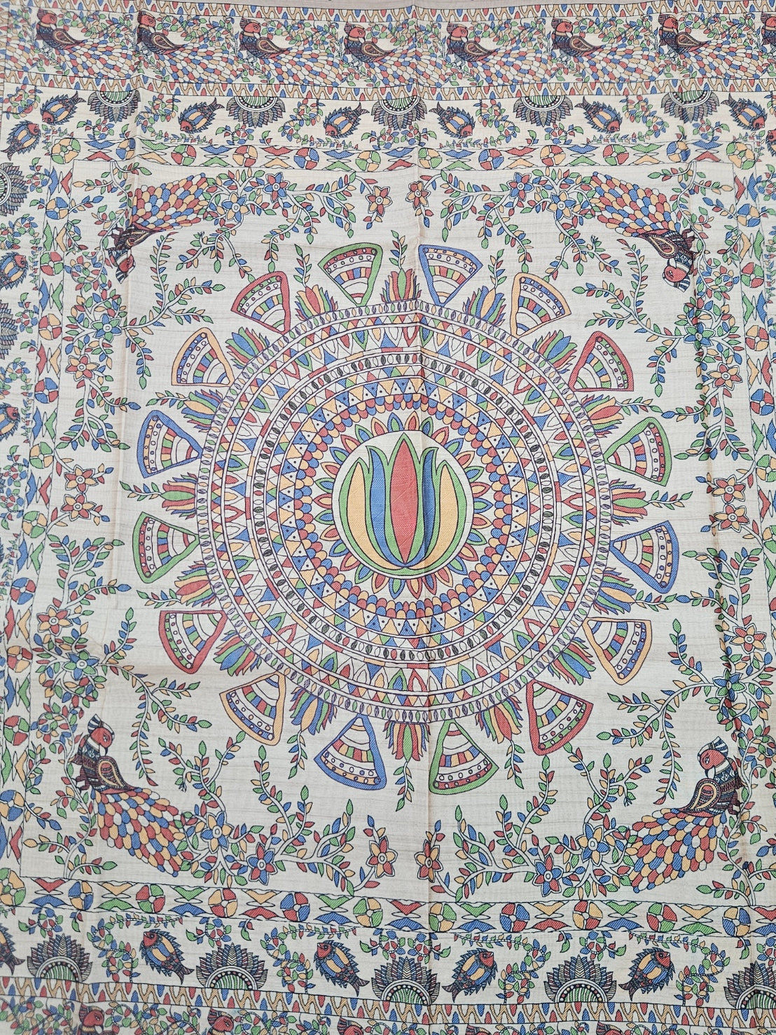 Kalamkari Lotus print sarees with contrast blouse