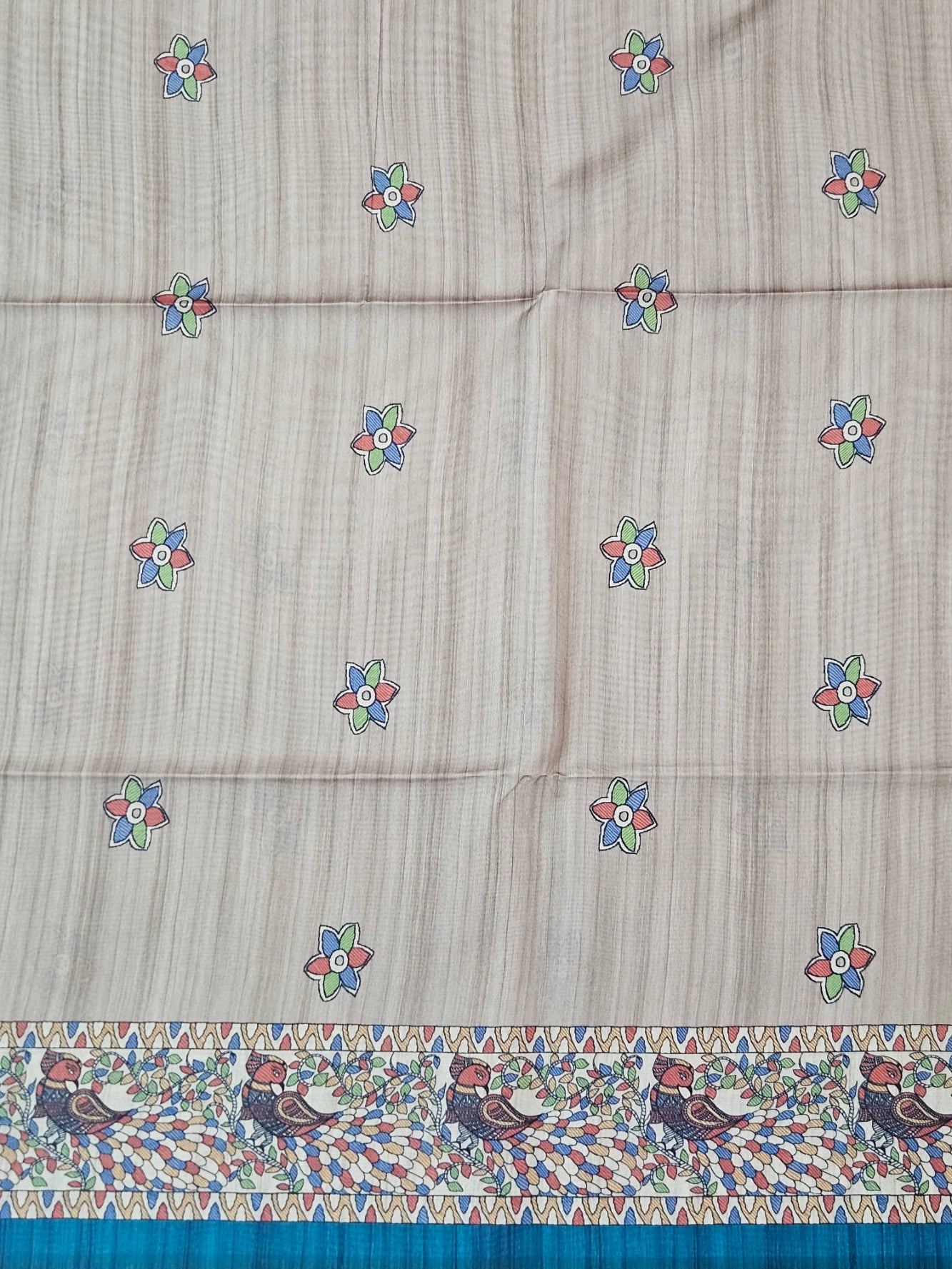 Kalamkari Lotus print sarees with contrast blouse