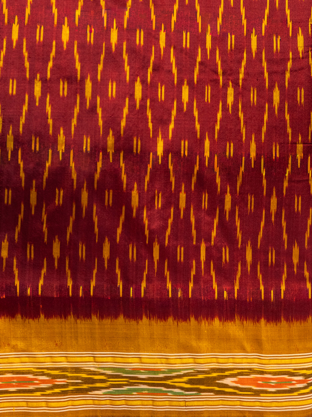 Pure Pochampally silk saree in blue colour with contrast pallu without Blouse