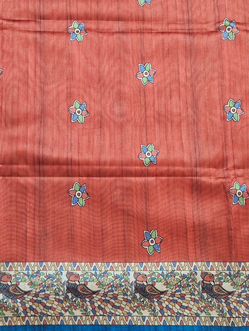 Kalamkari Lotus print sarees with contrast blouse