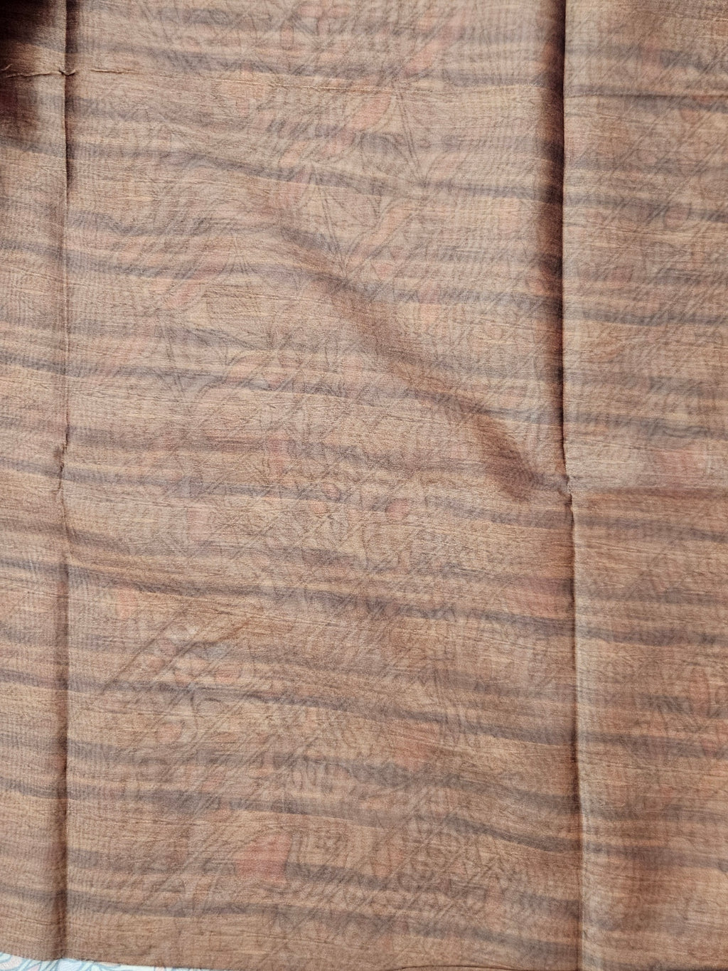 Kalamkari butta brown saree artistic fish print pallu