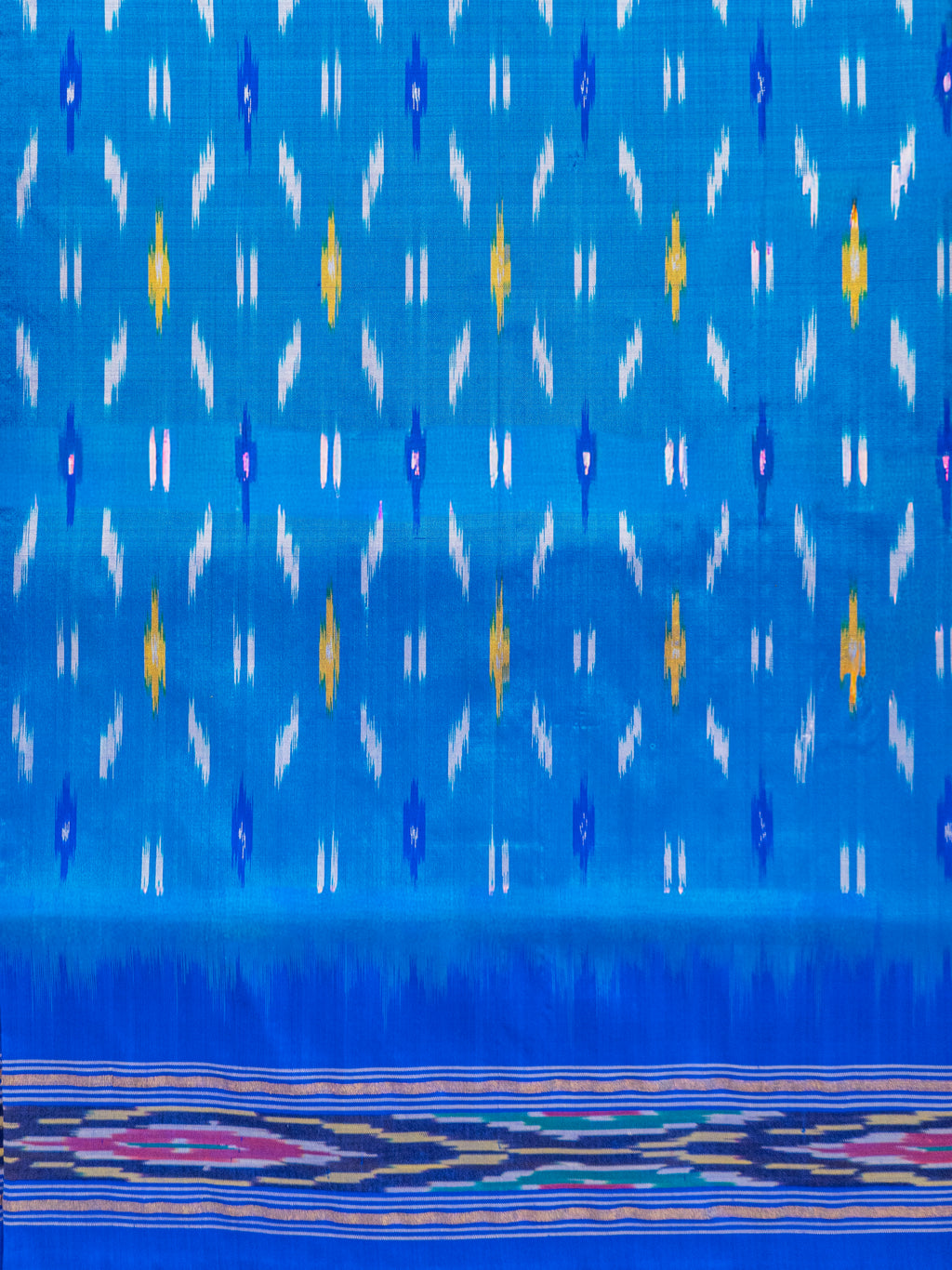 Pure Pochampally weaving silk saree in Sky blue without Blouse