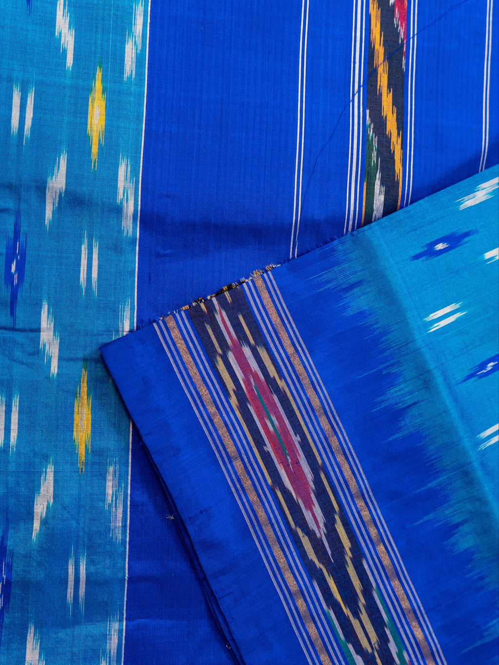 Pure Pochampally weaving silk saree in Sky blue without Blouse