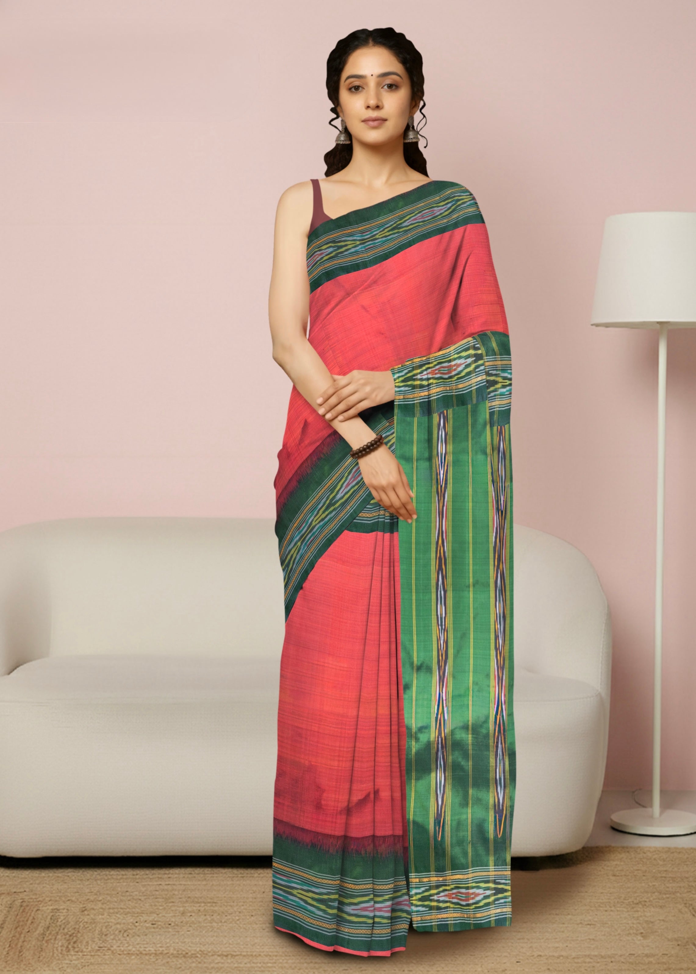 Pure Pochampally silk saree without Blouse