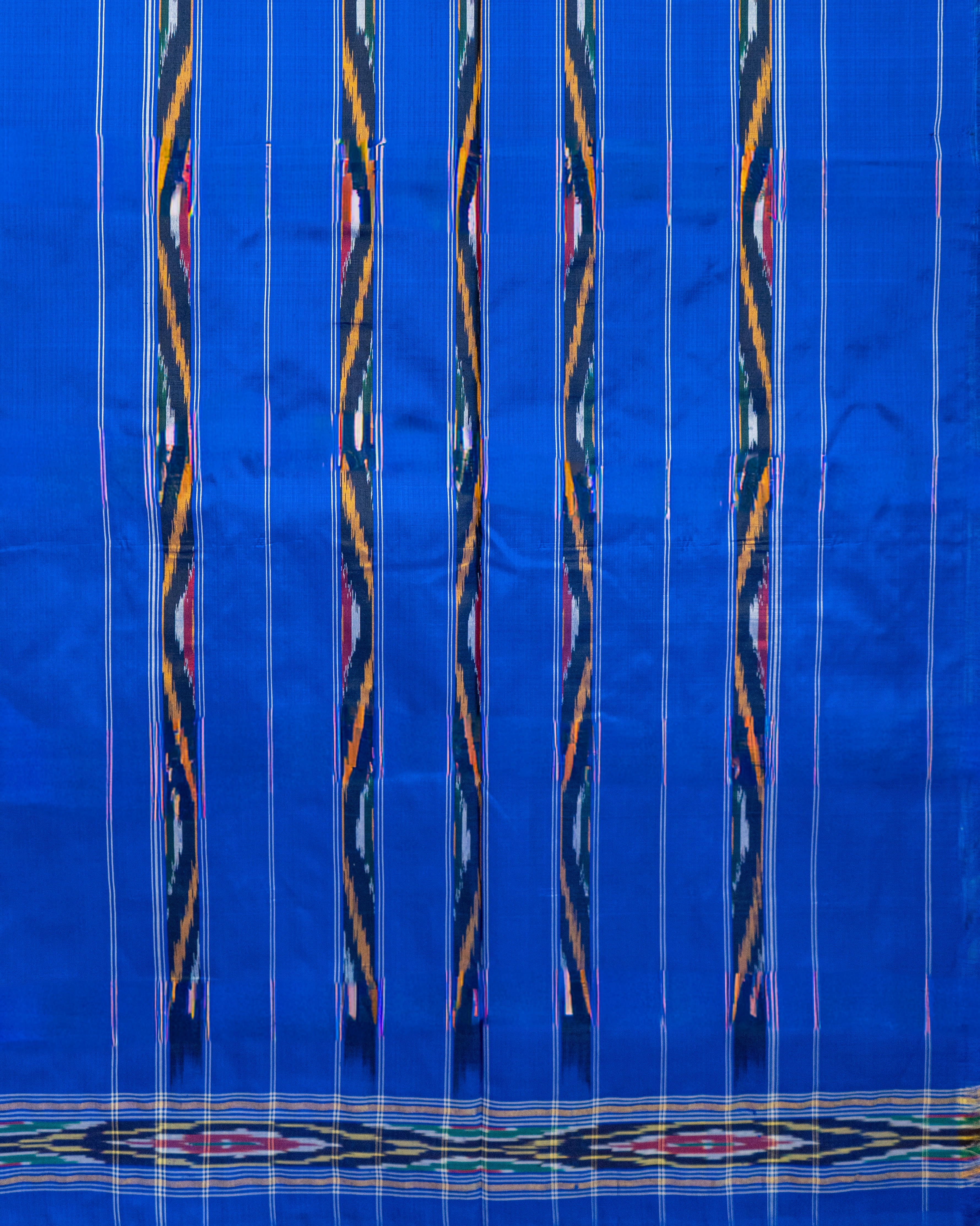 Pure Pochampally weaving silk saree in Sky blue without Blouse