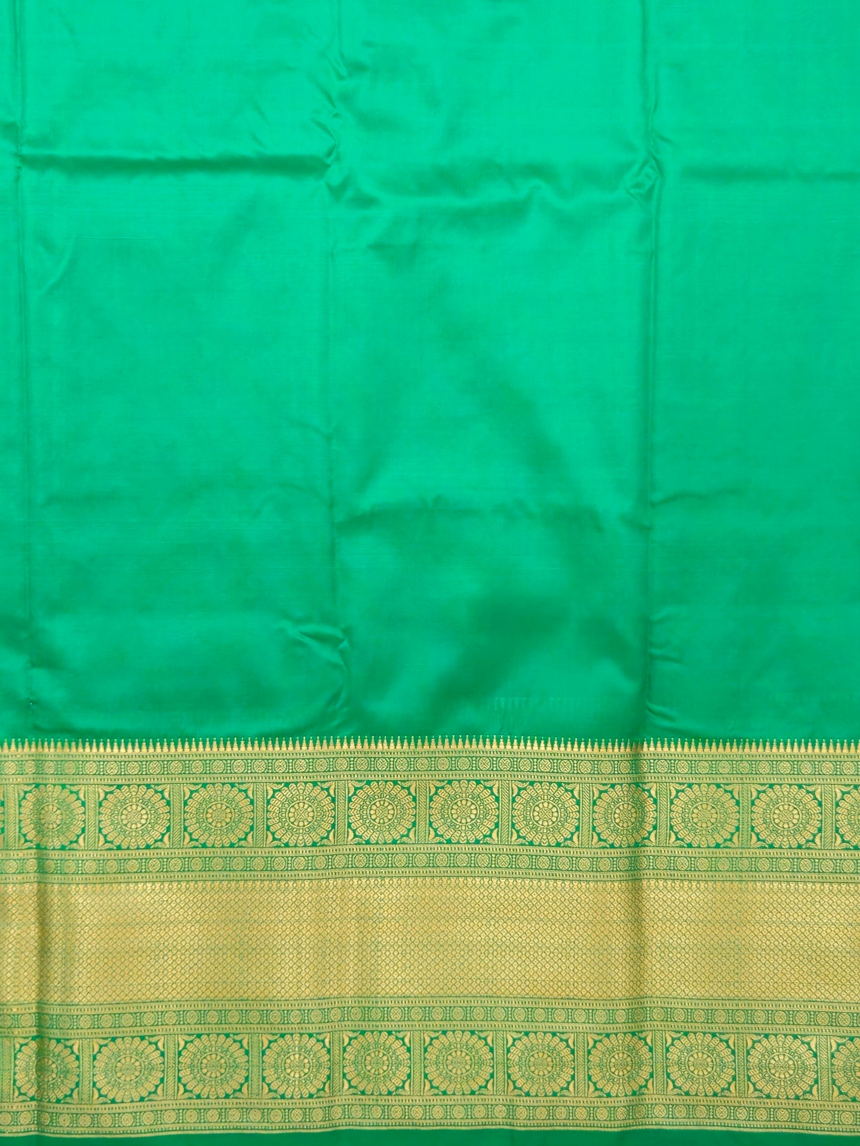 Kanchivaram golden weave saree in brown color with geometric weaves