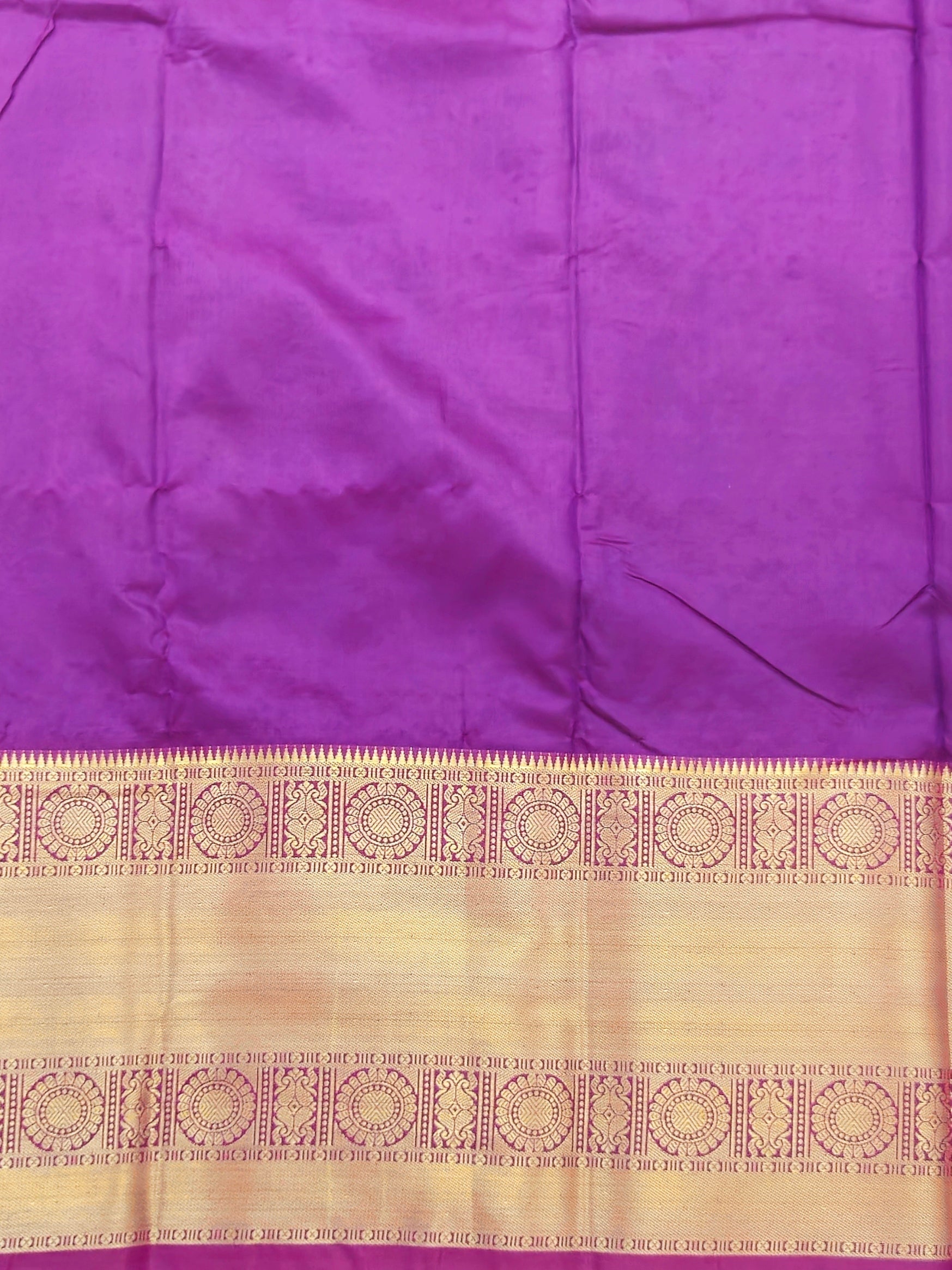 Kanchivaram golden leaf weave saree in Algae color with pattu border