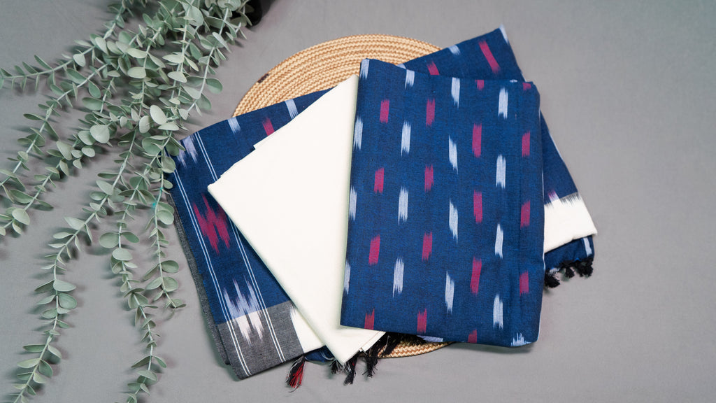 Pure handloom pochampally cotton dress material (Unstitched)