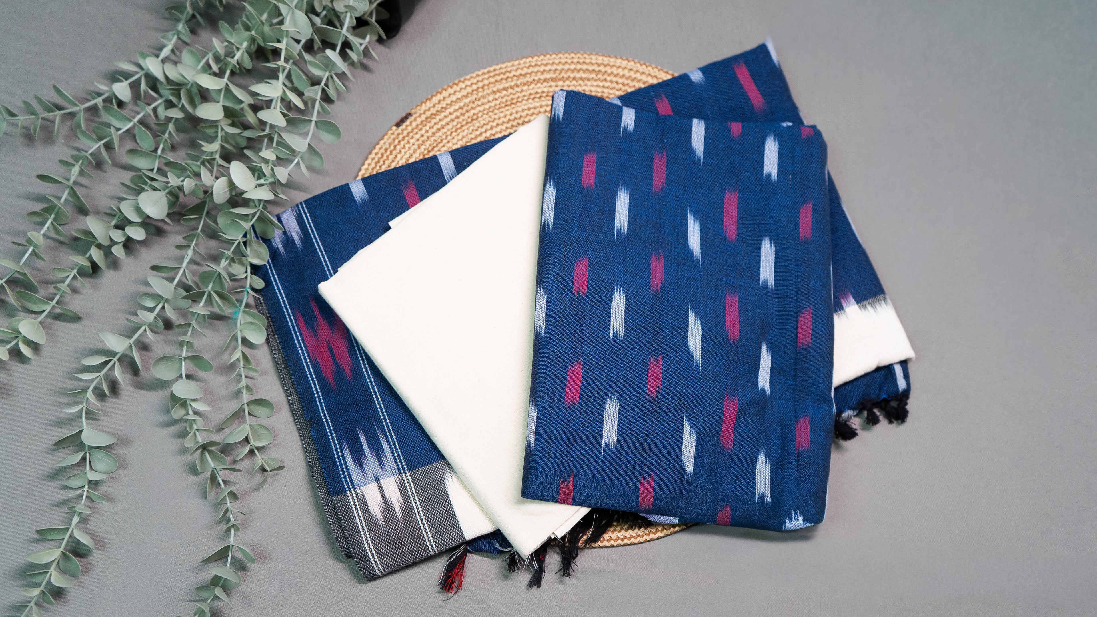 Pure handloom pochampally cotton dress material (Unstitched)