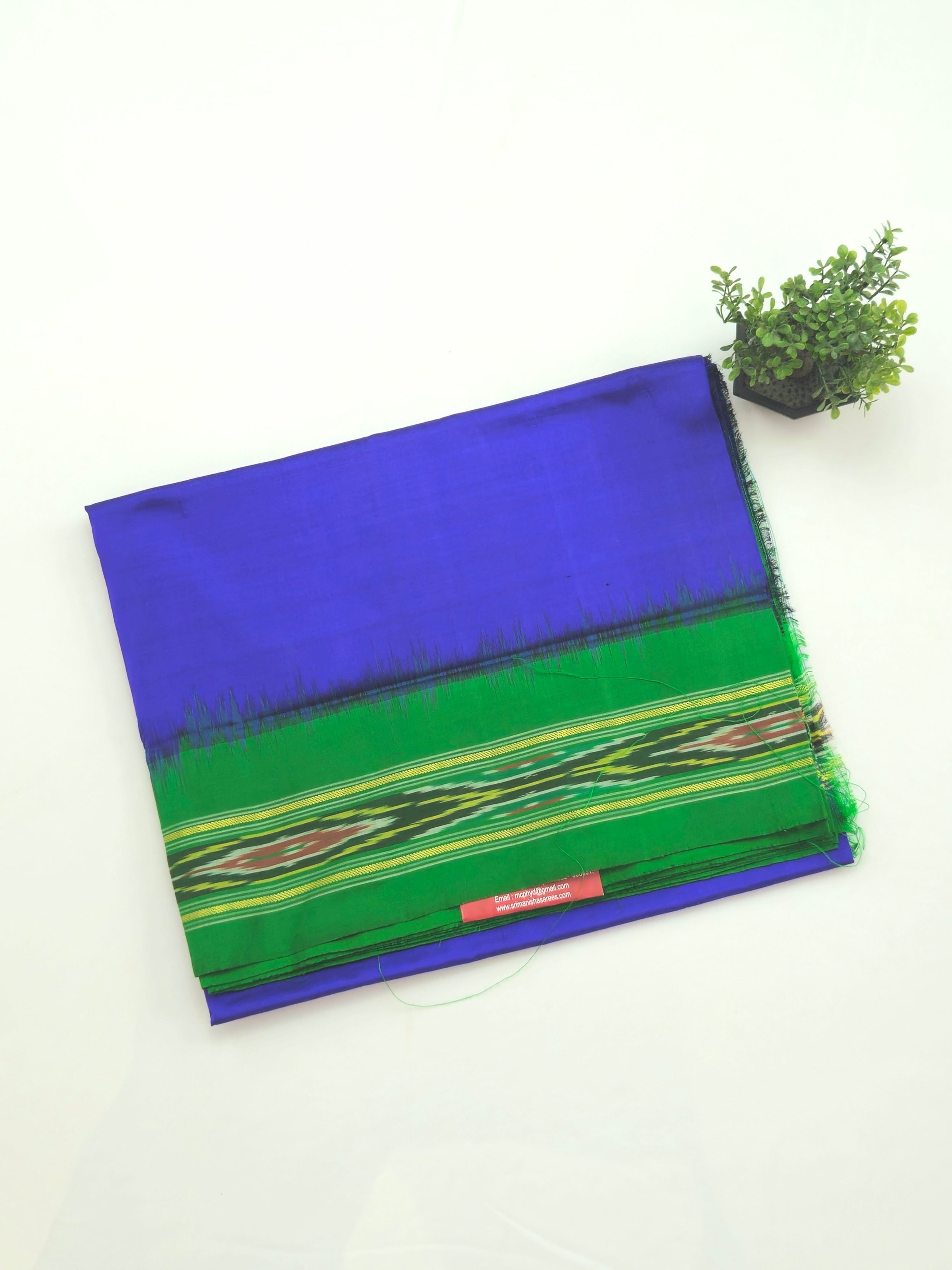 Pure Pochampally silk saree in blue without Blouse