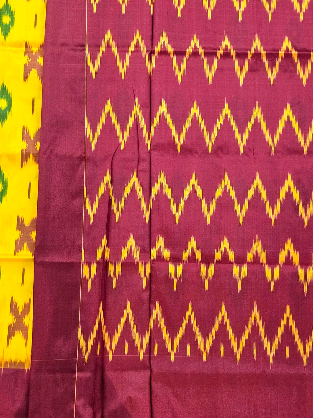 Pure Pochampally weaving silk saree in mustard without Blouse