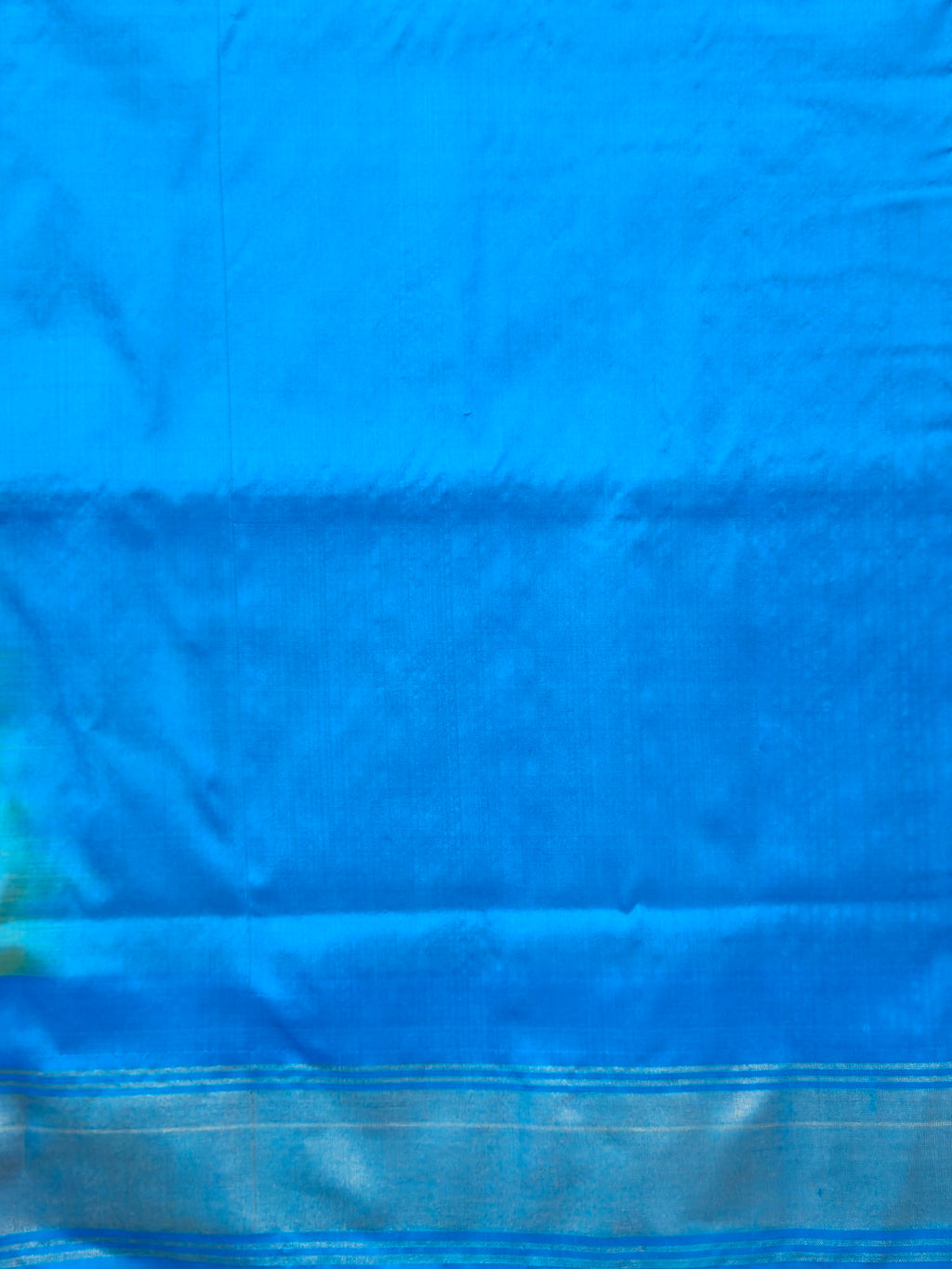 Pure Pochampally silk saree in peach with contrast Blouse