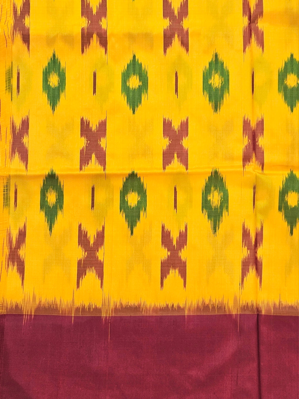 Pure Pochampally weaving silk saree in mustard without Blouse