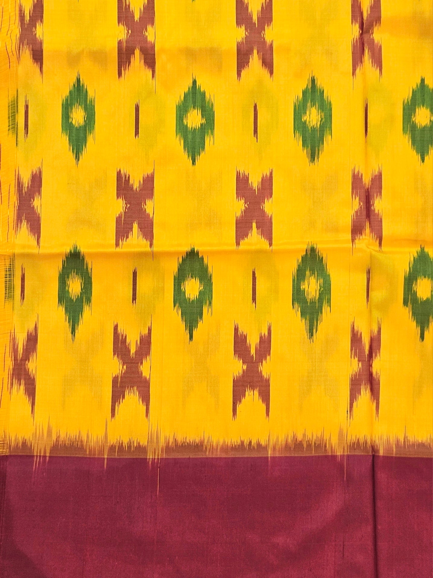 Pure Pochampally weaving silk saree in mustard without Blouse