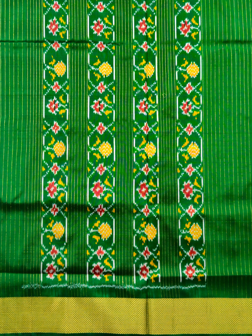 Pure Pochampally silk saree in pink double ikkat with designer pallu and contrast Blouse