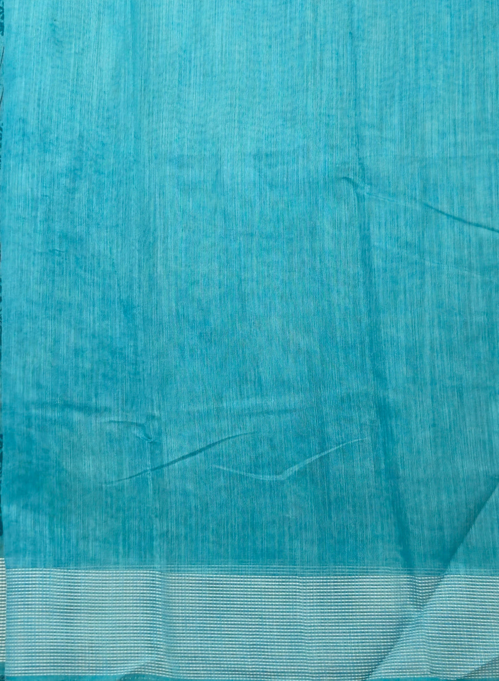 Kalamkari saree in royal blue color designer print pallu and plain blouse