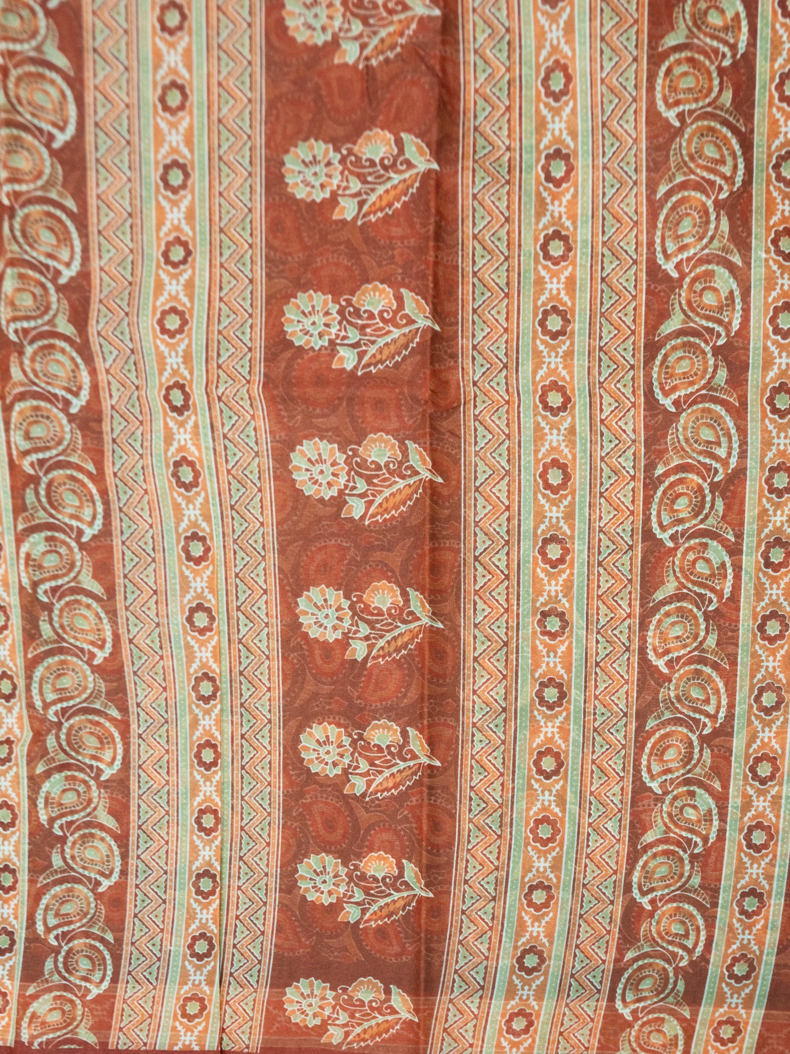 Kalamkari indo cotton saree scenic print pallu