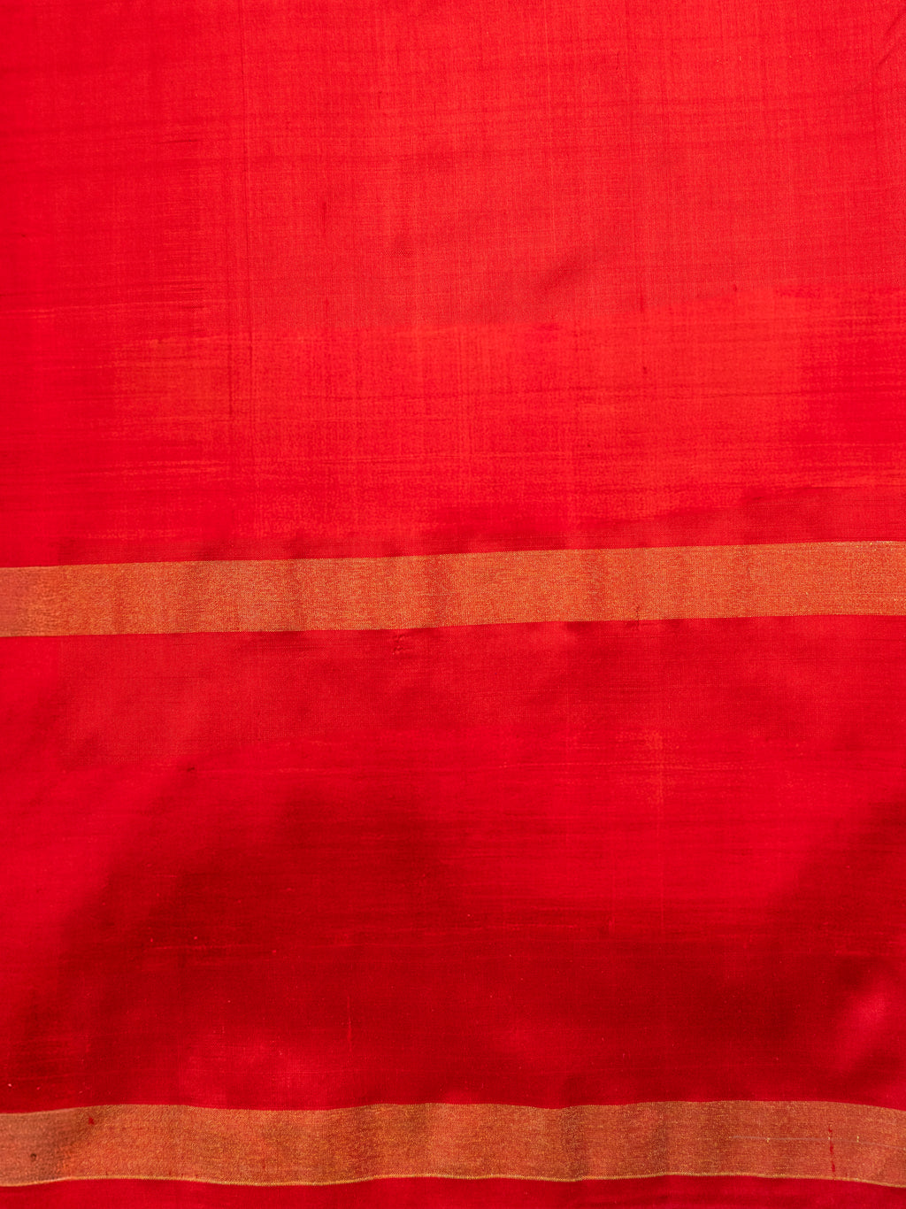 Pure Pochampally Double Ikat Blue Silk Saree with Red Ikat & Golden Zari pallu and border