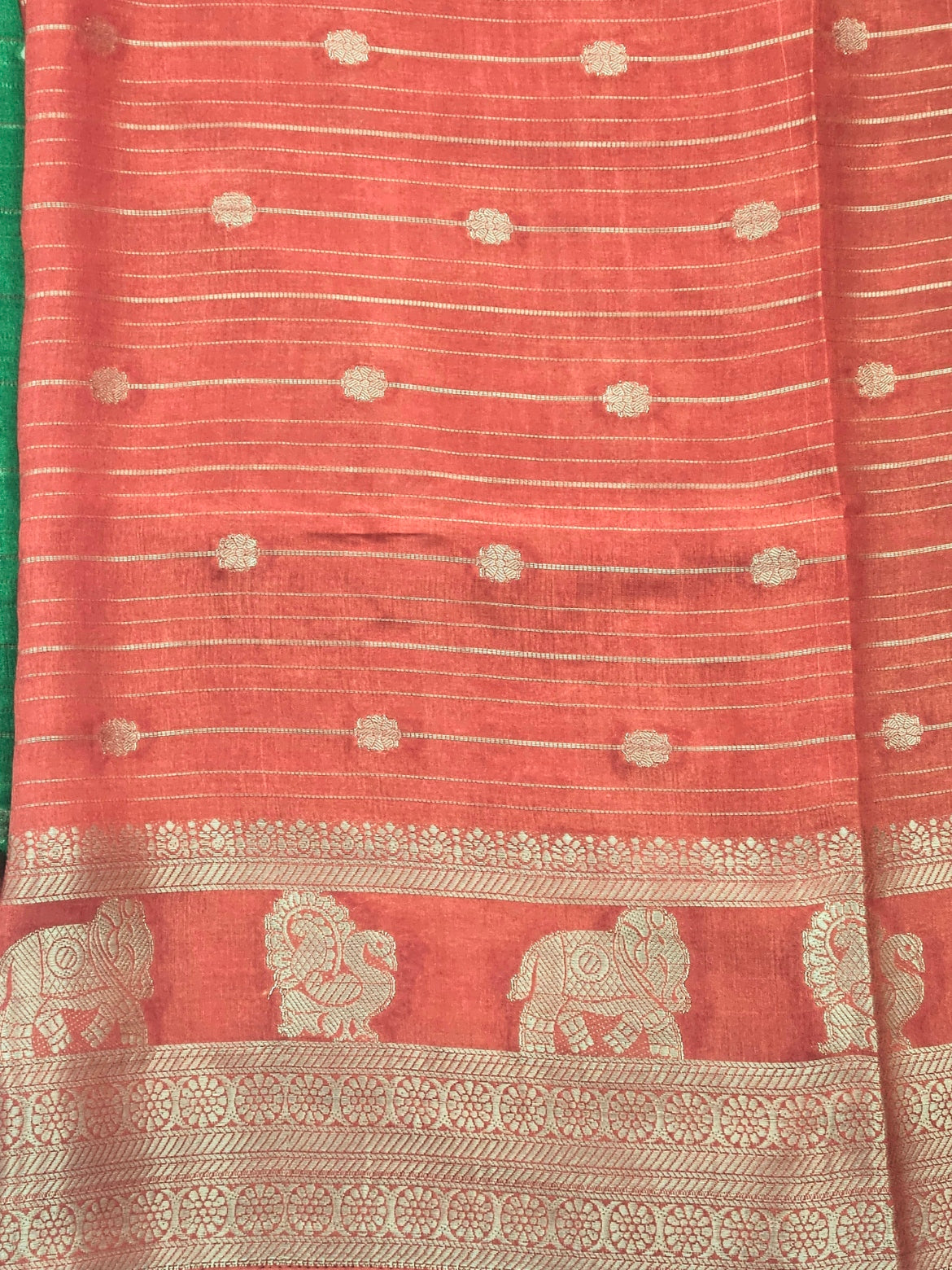 Pochampally green Bandhani print silk saree