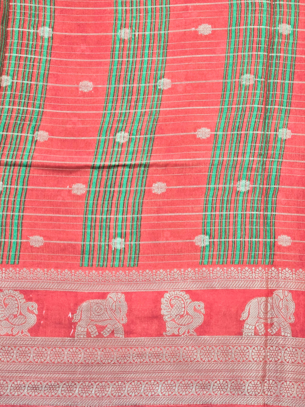 Pochampally green Bandhani print silk saree