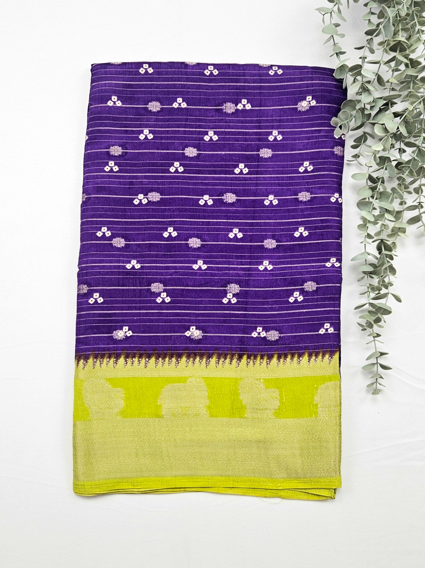 Pochampally Purple Bandhani print silk saree