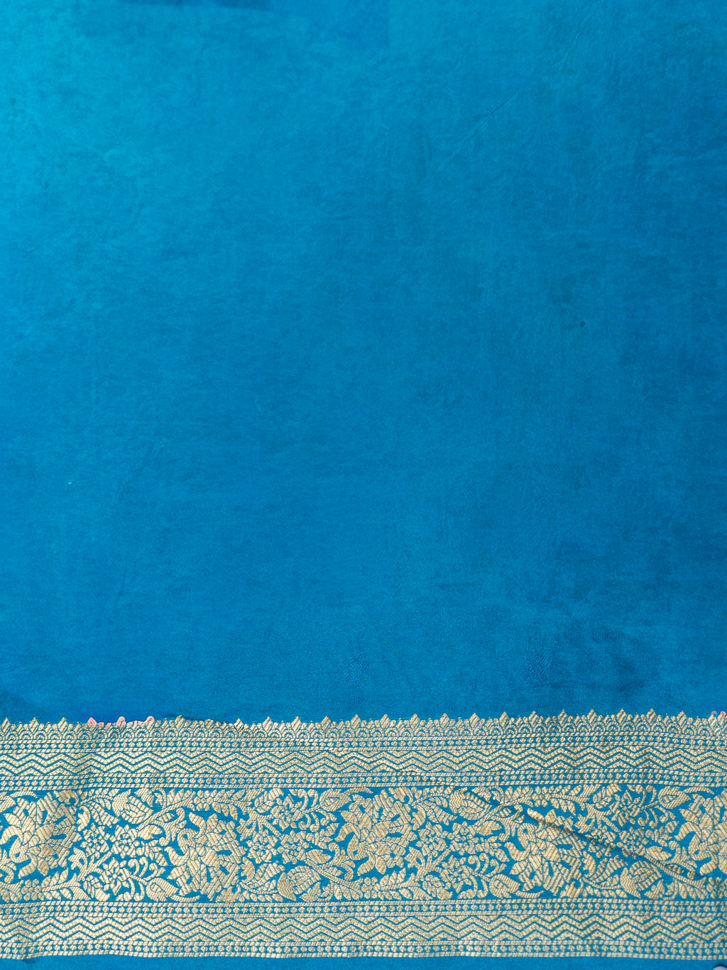 Pure Rajwada Silk Saree in Blue-Green with Peacock Motifs & Royal Palace Zari Pallu