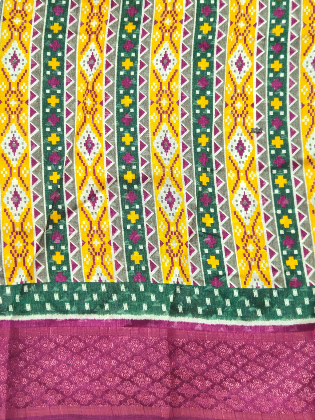 Pochampally Pichwai Dark green Animal print silk saree with blouse