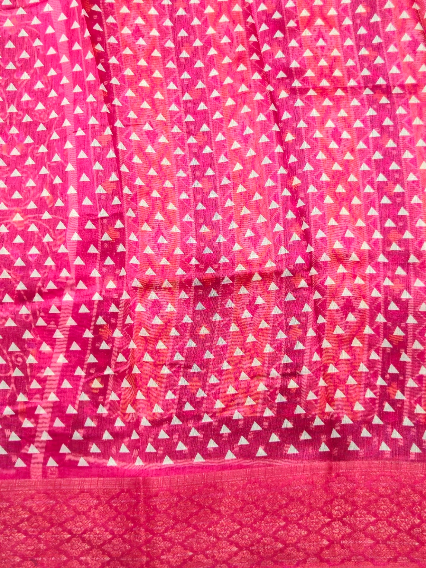 Pochampally Pichwai Dark Brown Animal print silk saree with blouse