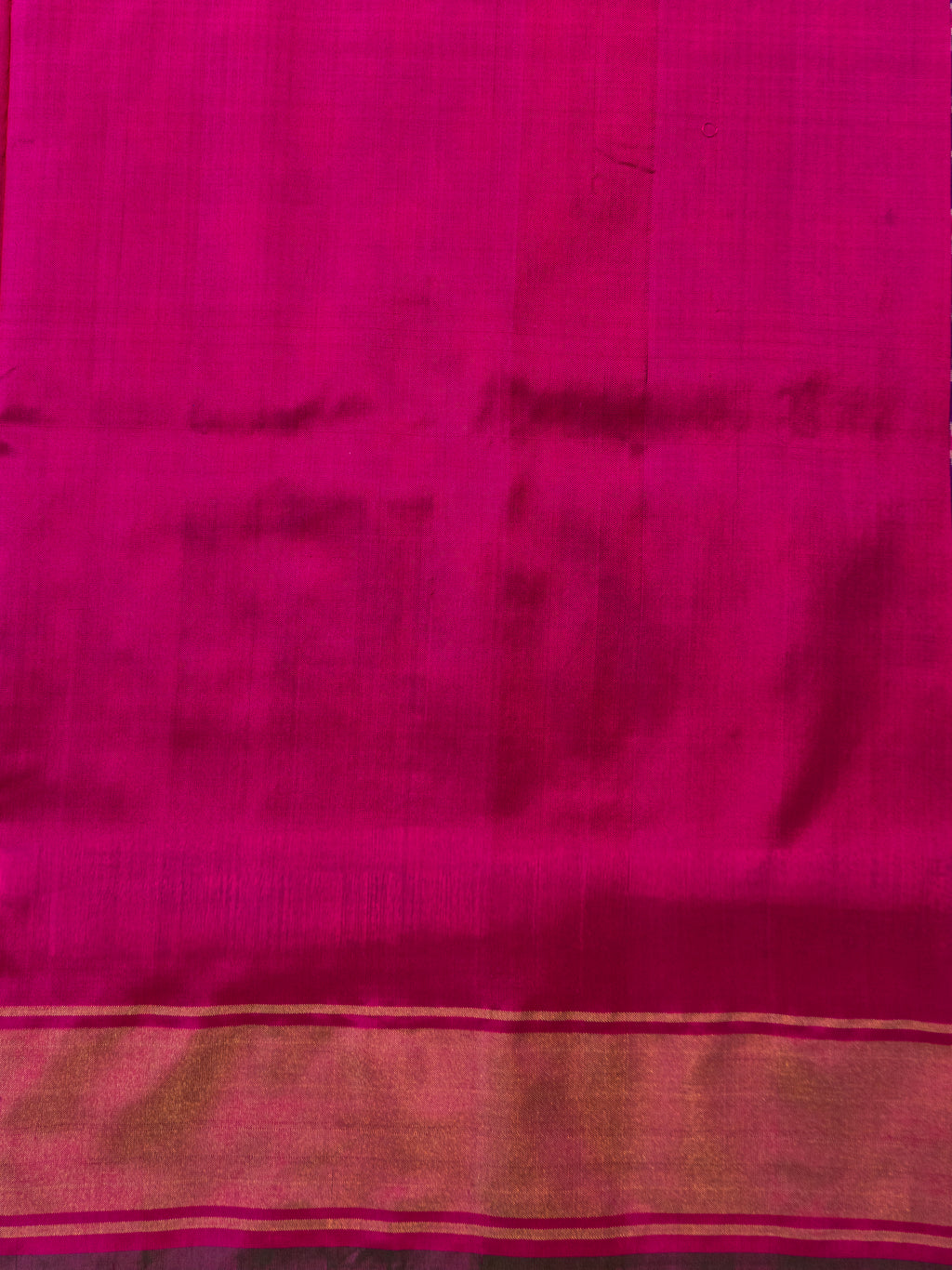 Pure Pochampally Double Ikat Silk Saree in Purple with Pink Ikat Border & Zari
