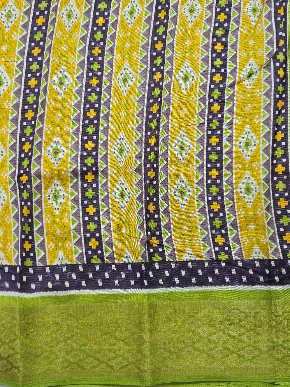 Pochampally Pichwai Purple Animal print silk saree with blouse