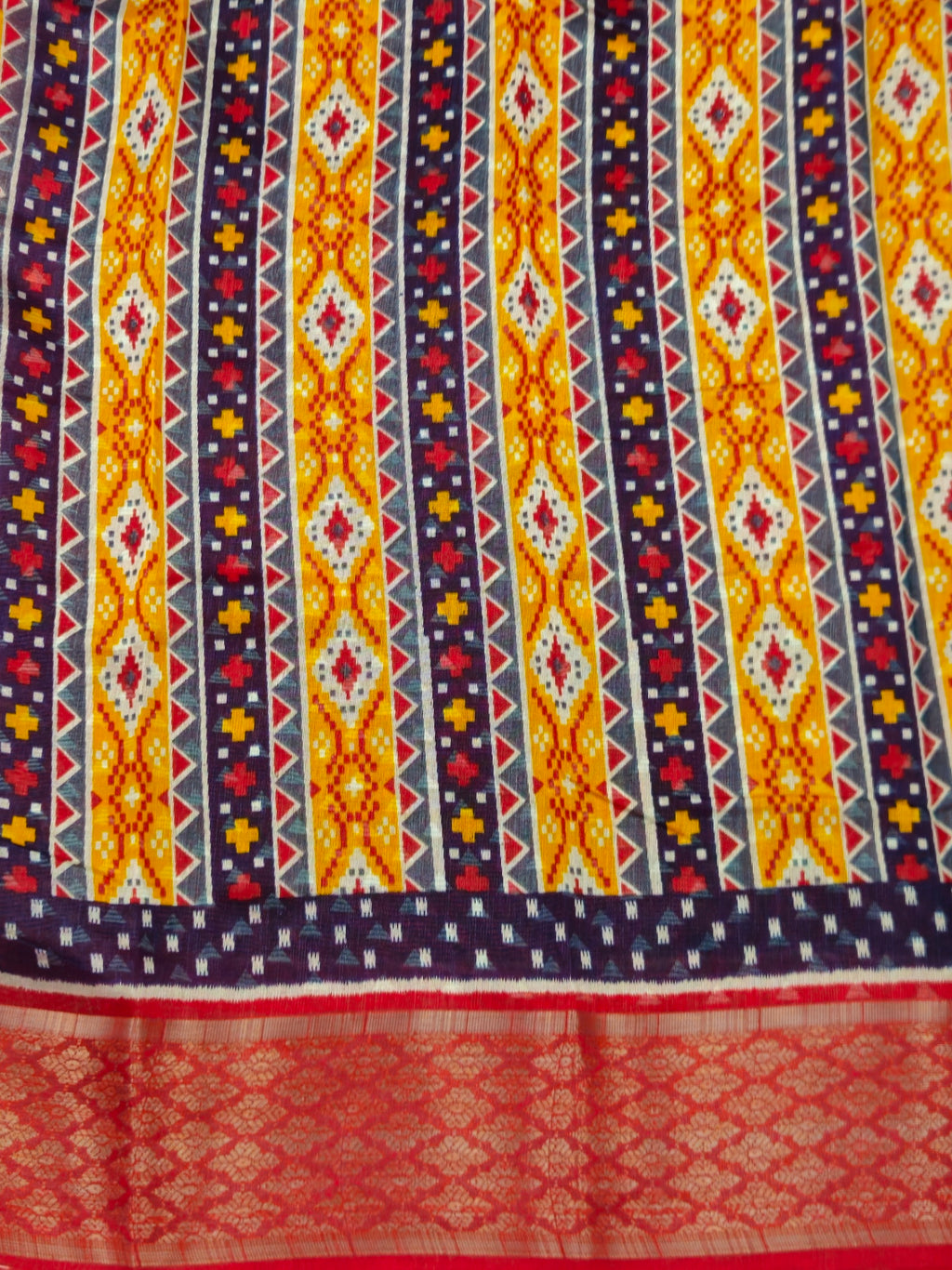 Pochampally Pichwai blue Animal print silk saree with blouse