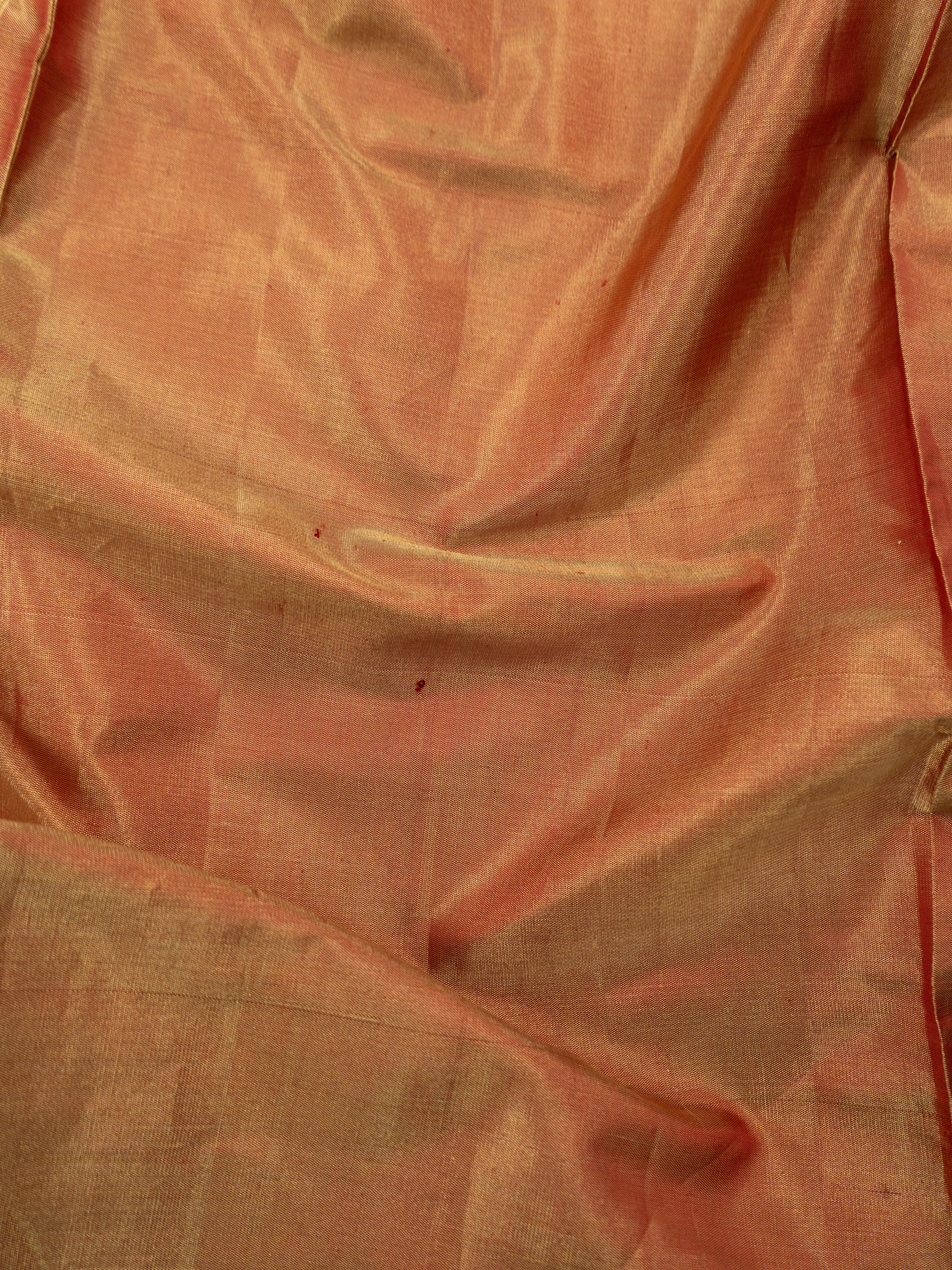 Pure Pochampally Silk Saree in Brown with Gold Zari Sparkle & Orange Ikat Pallu