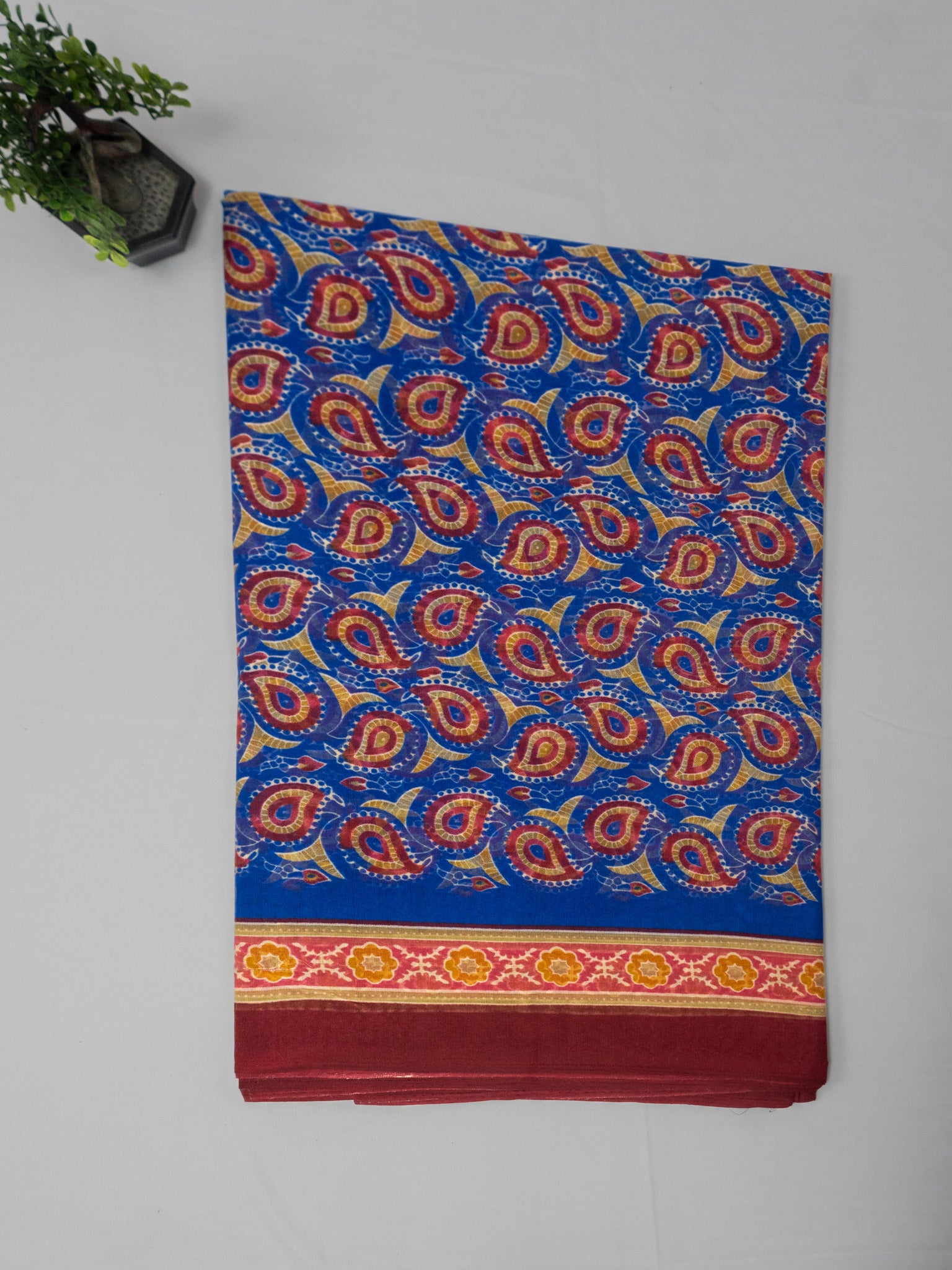 Kalamkari indo cotton saree  print pallu