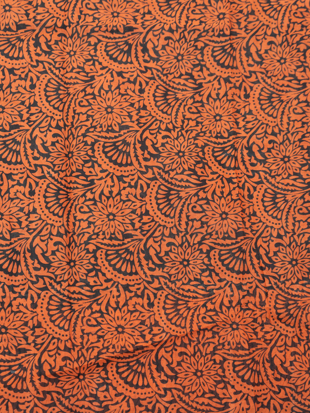 Kalamkari Floral Print Saree with Contrast Kalamkari Pallu & Border