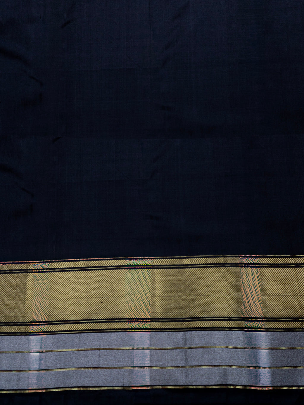 Pure Pochampally Kanjivaram Ikat Silk Saree with Gold Zari Border & Floral Ikat Weaving