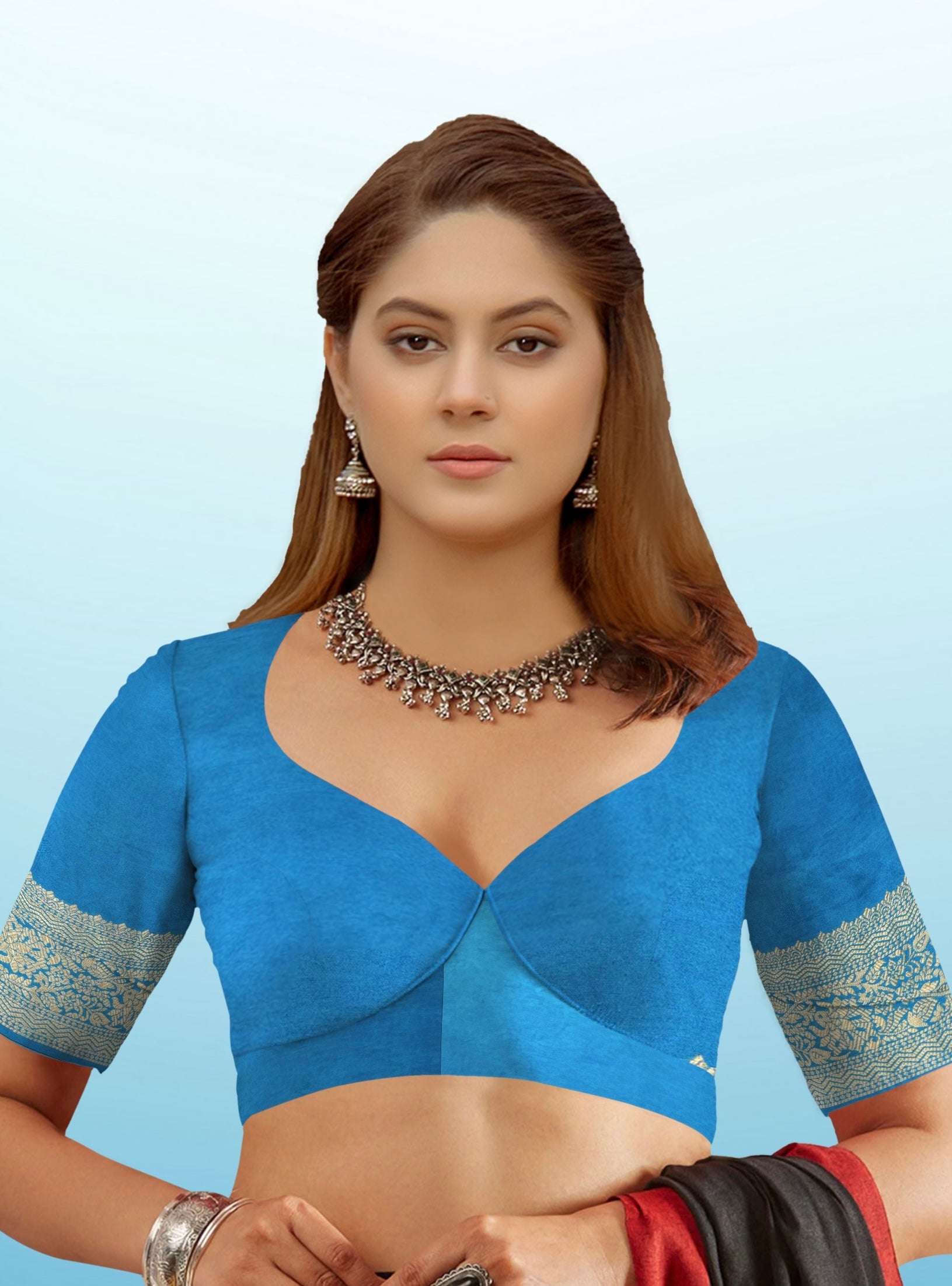 Pure Rajwada Silk Saree in Blue-Green with Peacock Motifs & Royal Palace Zari Pallu