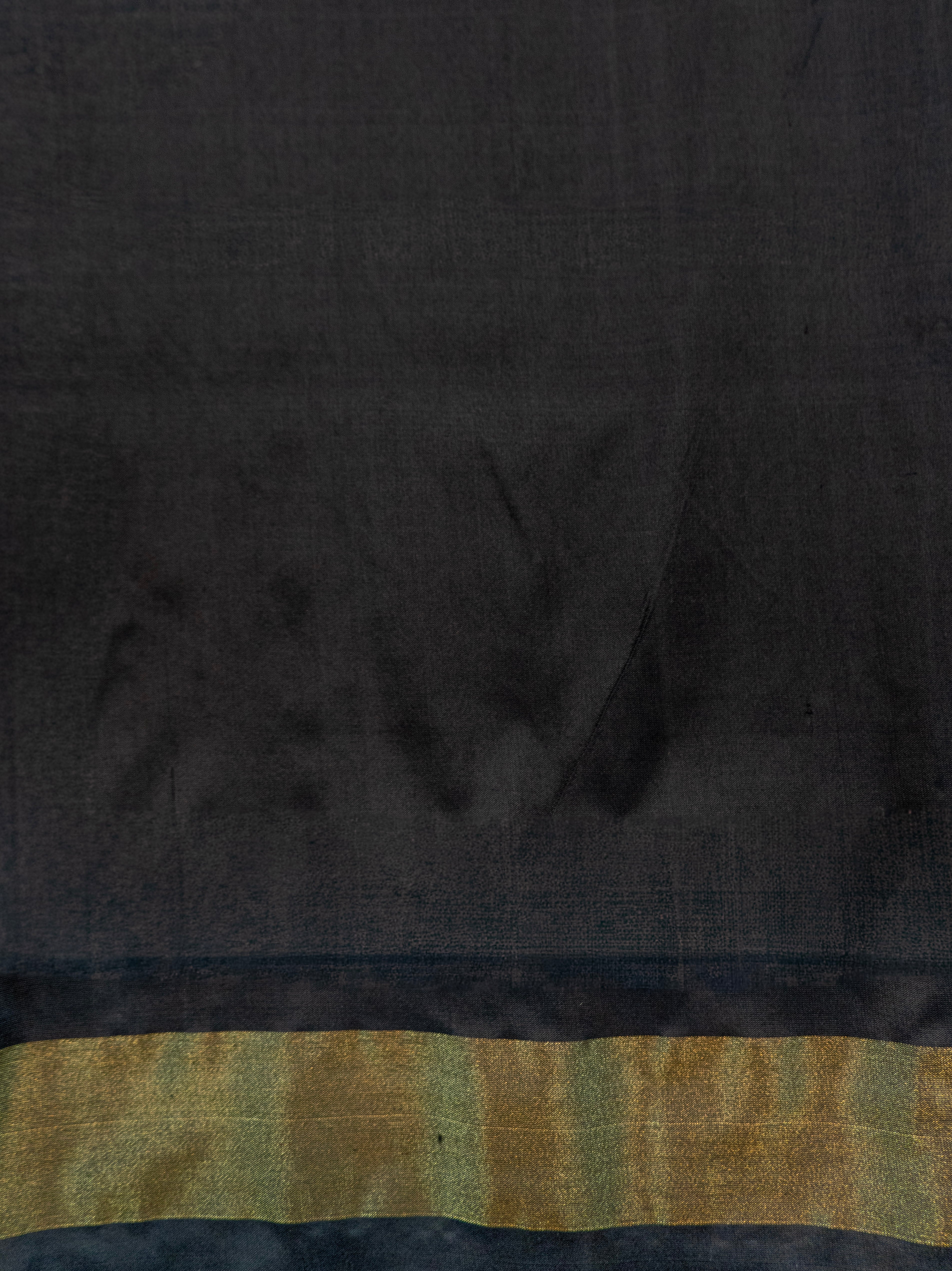 Pure Pochampally Black Silk Saree with Ikat Weaving & Golden Zari