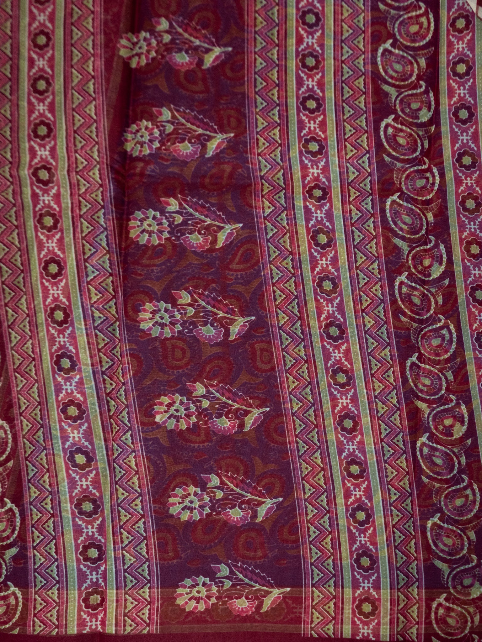 Kalamkari indo cotton saree  print pallu