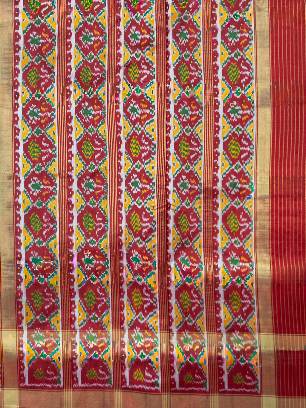 Pure Pochampally Ikat Silk Saree in Black with Animal Motif Weaving & Red Blouse