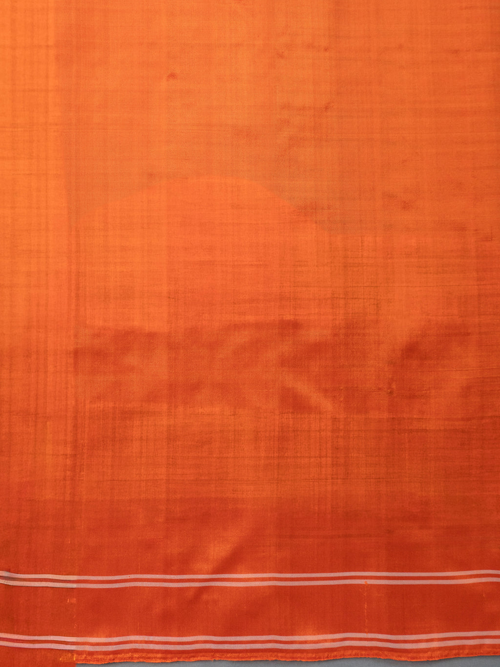 Pure Pochampally Silk Saree in Black with Orange Ikat Pallu & Border