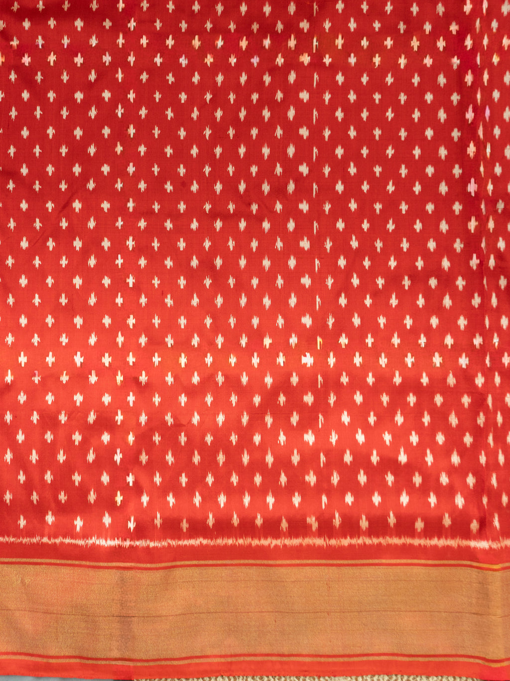 Pure Pochampally Double Ikat Silk Saree in Black with Red Ikat Pallu