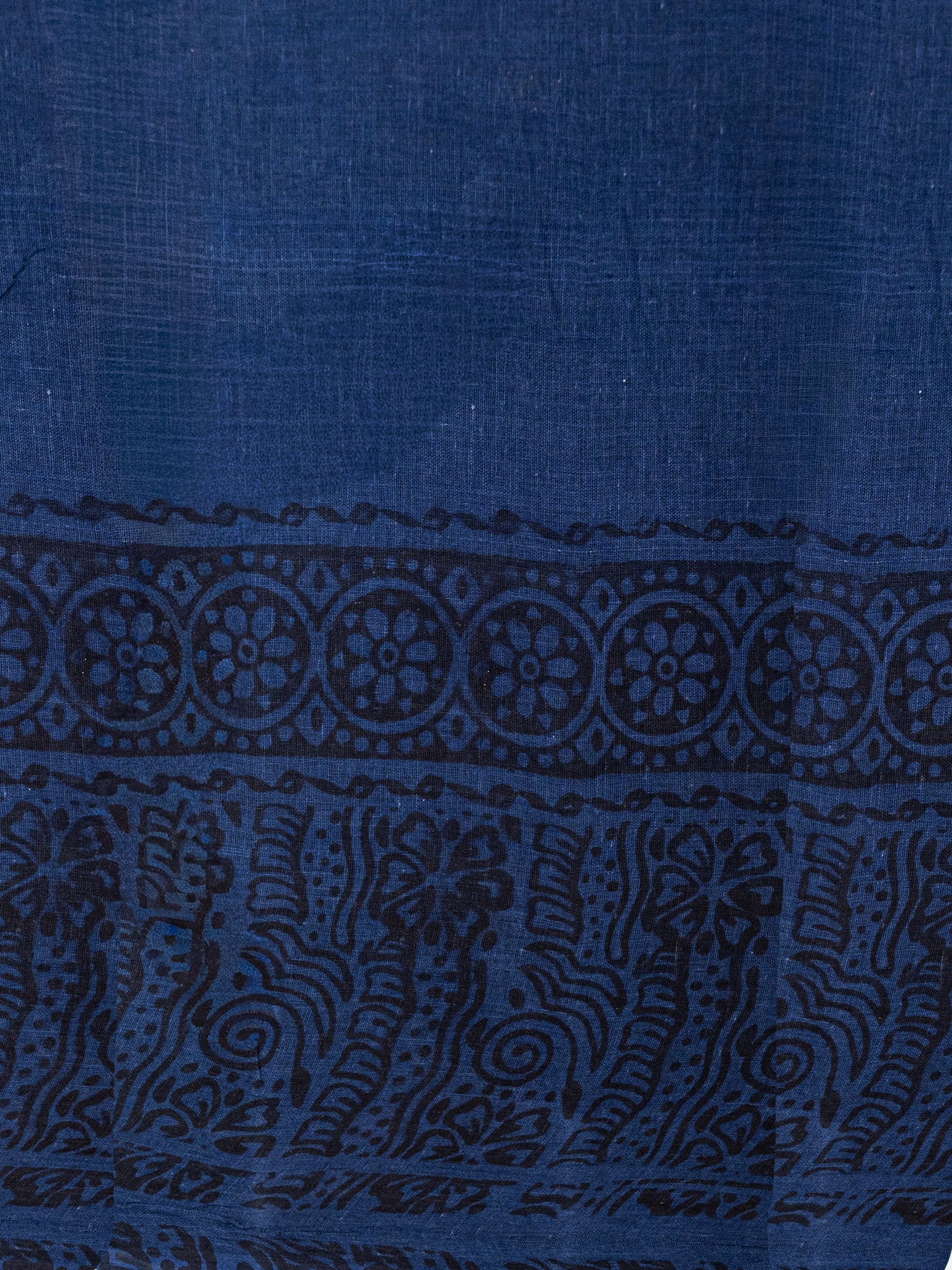 Kalamkari Floral Print Saree with Contrast Kalamkari Pallu & Border