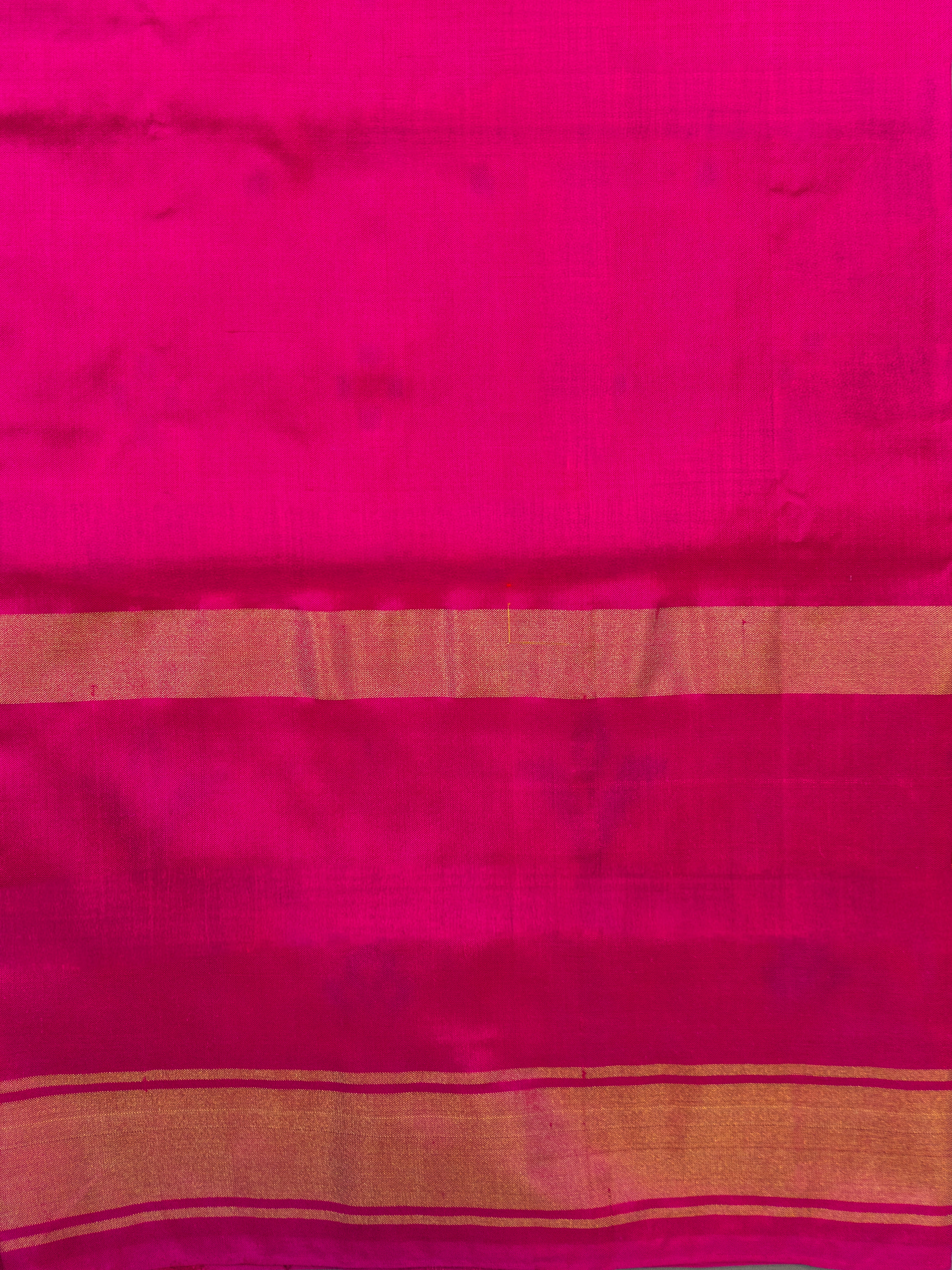 Premium Pure Pochampally Double Ikat Silk Saree in Deep Pink with All-Over Ikat & Zari