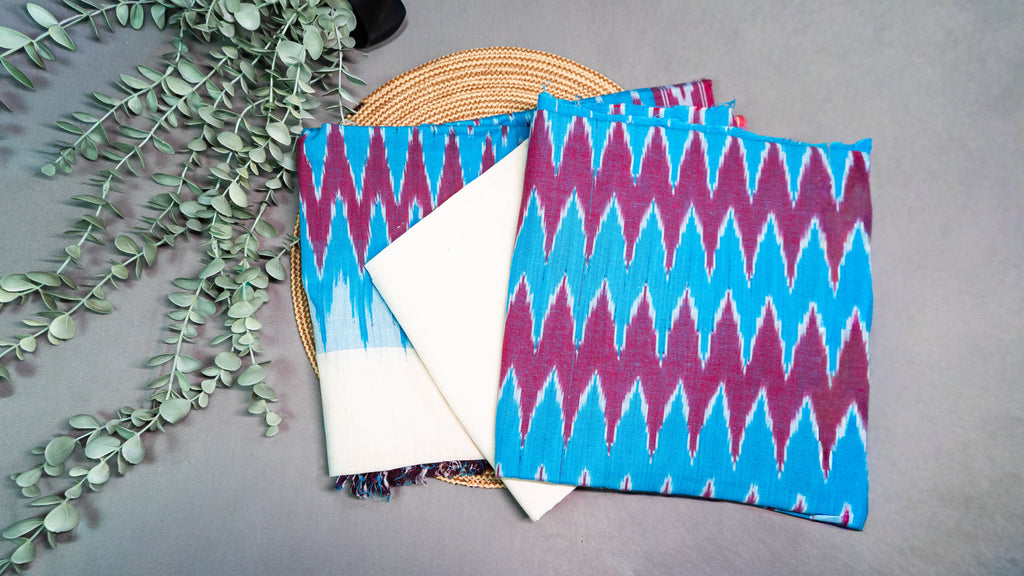 Pure handloom pochampally cotton dress material (Unstitched)
