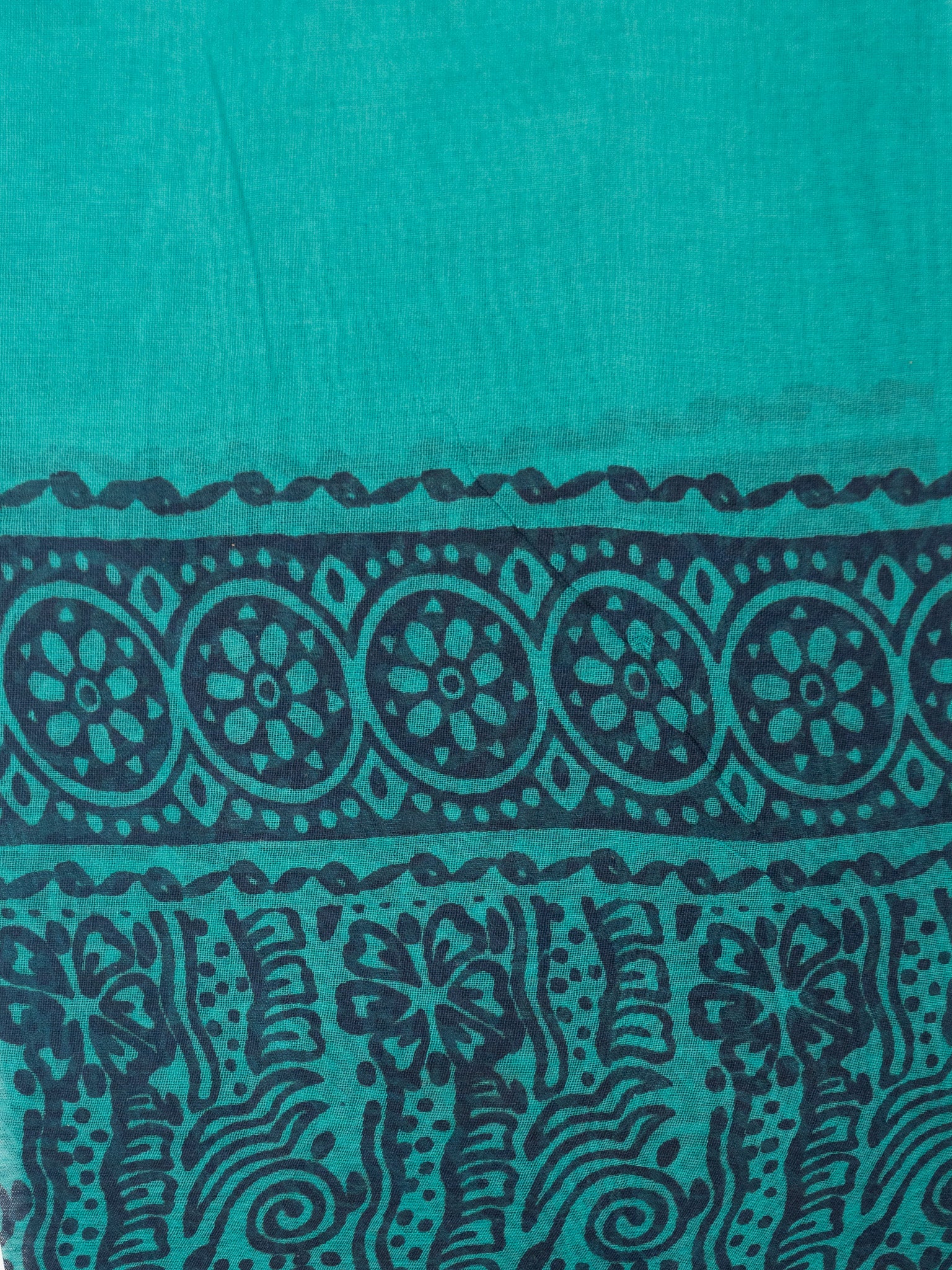 Kalamkari Floral Print Saree with Contrast Kalamkari Pallu & Border