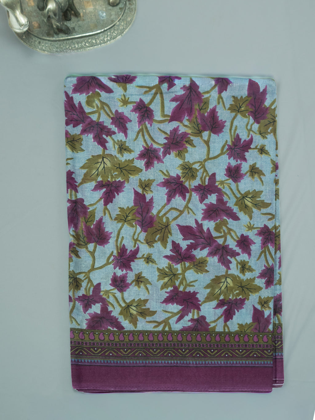 Pure Cotton Kalamkari Floral Design Saree – Traditional Handcrafted Elegance